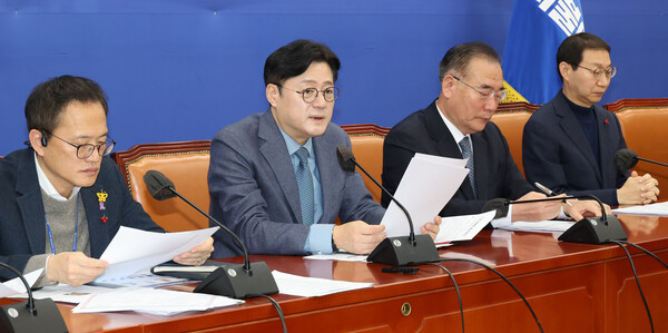 발언하는 홍익표 더불어민주당 원내대표./사진제공=연합뉴스