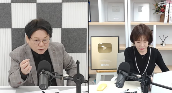 민영삼 사회통합전략 연구원장이 김경율 국민의힘 비상대책위원 주장을 반박하고 있다（이미지－유튜브채널 ‘따따부따’캡쳐）