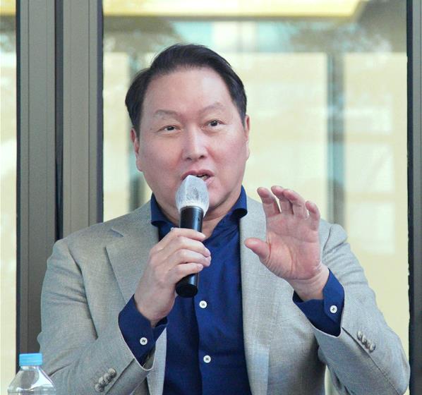 기자간담회 중인 최태원 대한상의 회장 [사진제공=연합뉴스]