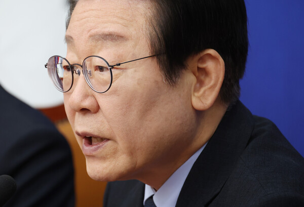 2일 국회에서 열린 더불어민주당 최고위원회의에서 이재명 대표가 발언하고 있다(연합뉴스)