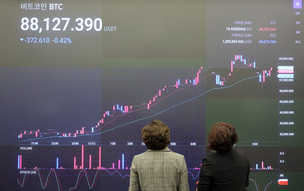 지난 12일 서울 강남구 업비트 라운지 모습 [연합뉴스]