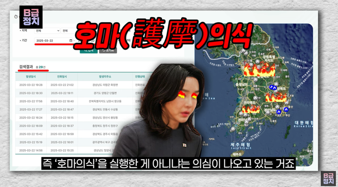 B급 정치 유튜브 영상 캡처 화면.