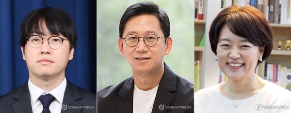 (왼쪽부터) 하정우 AI수석, 배경훈 과기장관 후보자, 한성숙 중기장관 후보자 [사진=연합뉴스]