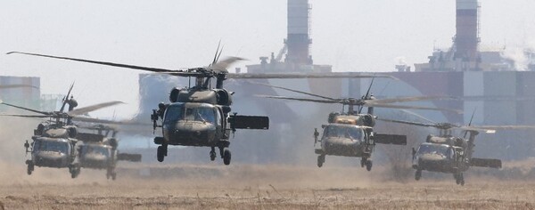 인천 서구 장도 훈련장에서 지난 4월 19일 진행된 '한미 연합 공중기동 훈련' 모습 [사진=연합뉴스]