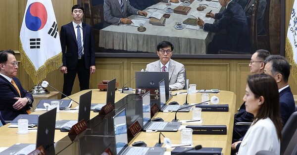 이창용 한국은행 총재가  지난 7월10일 서울 중구 한국은행에서 열린 금융통화위원회를 주재하고 있다. ＠연합뉴스