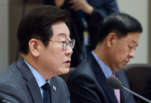 이재명 대통령이 9일 서울 용산 대통령실 청사에서 열린 국무회의에서 발언하고 있다.(연합뉴스)