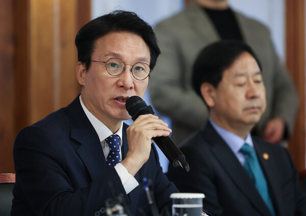 김민석 국무총리가 9일 서울 종로구 총리공관에서 열린 고위당정협의회에서 발언하고 있다.(이미지-연합뉴스)