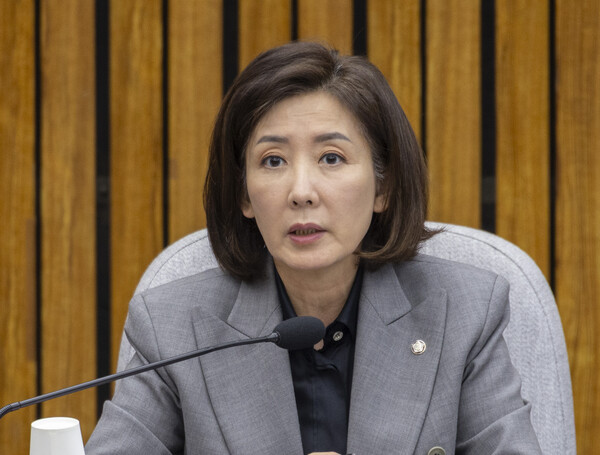 국민의힘 지방선거 총괄기획단장인 나경원 의원이 7일 국회에서 열린 기획단 회의에서 발언하고 있다.(연합뉴스)