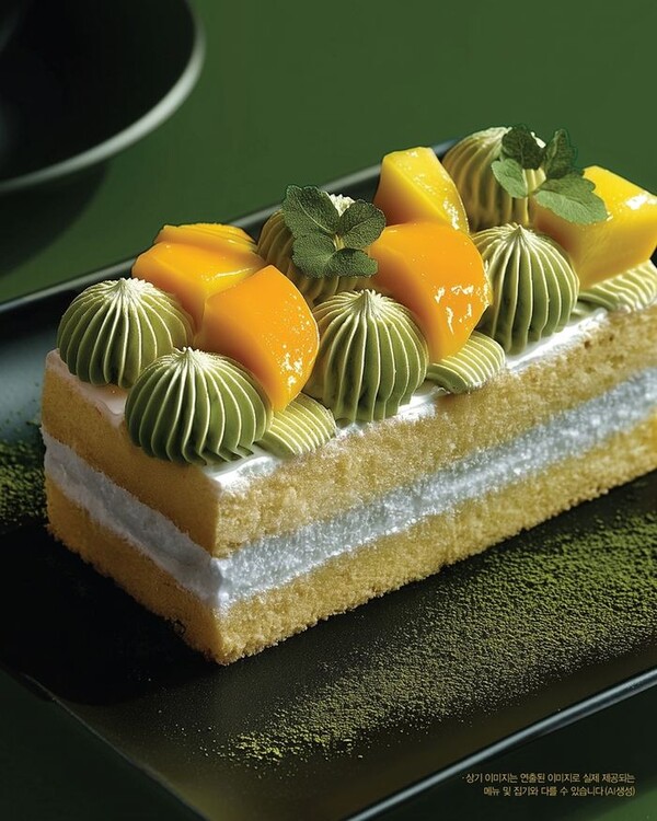 애슐리퀸즈 말차 망고 쇼트 케이크